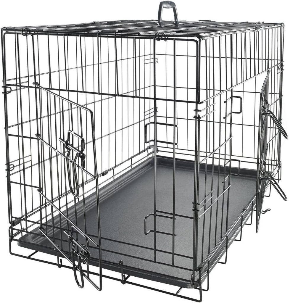 Dog Crates for Extra Large Dogs - XXL Dog Crate 48 Pet Cage Double-Door Best for Big Pets - Wire Metal Kennel Cages with Tray - in-Door Foldable  Portable for Animal Out-Door Travel
