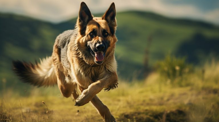 German Shepherd running