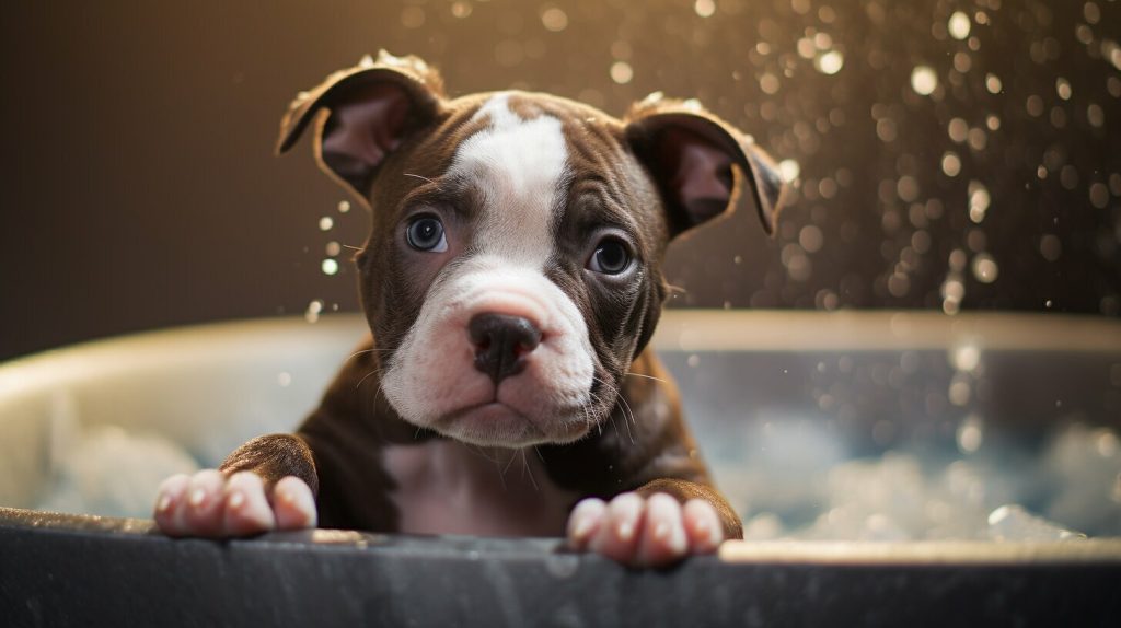 how often to bathe american bully puppy