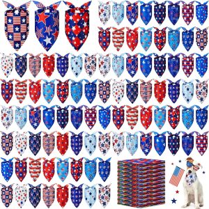 Celebrate Independence Day in Style: 200 Pcs Patriotic Dog Bandanas Review!