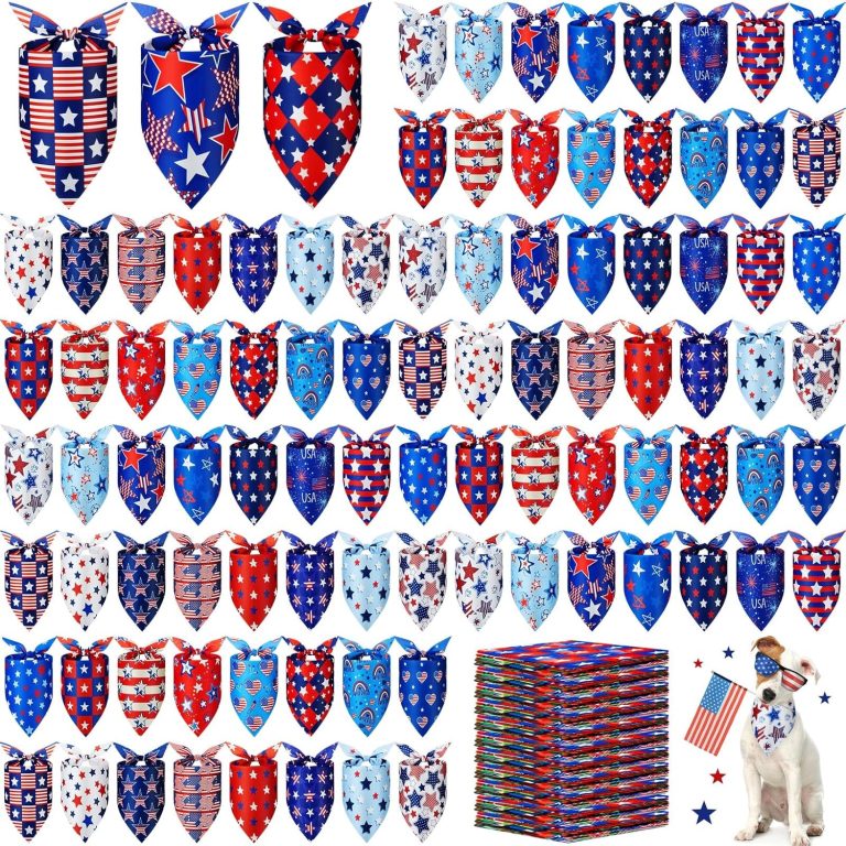 Celebrate Independence Day in Style: 200 Pcs Patriotic Dog Bandanas Review!