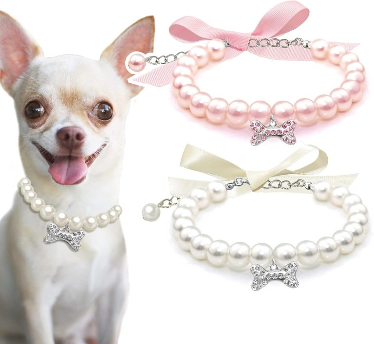Glam Up Your Pet: Reviews of the Fancy Pearl Collar Necklace Set for Dogs & Cats!