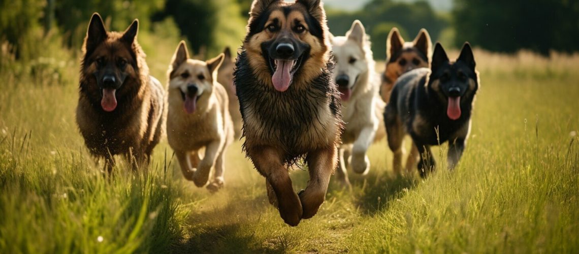 german shepherds and other dogs